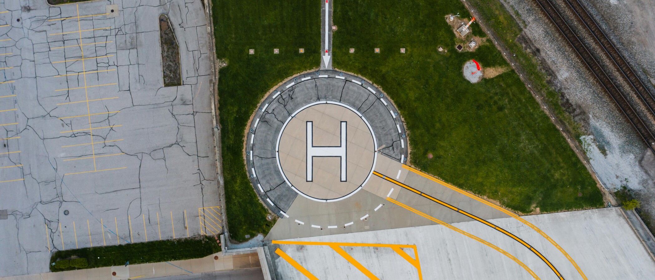 Héliport vu du ciel